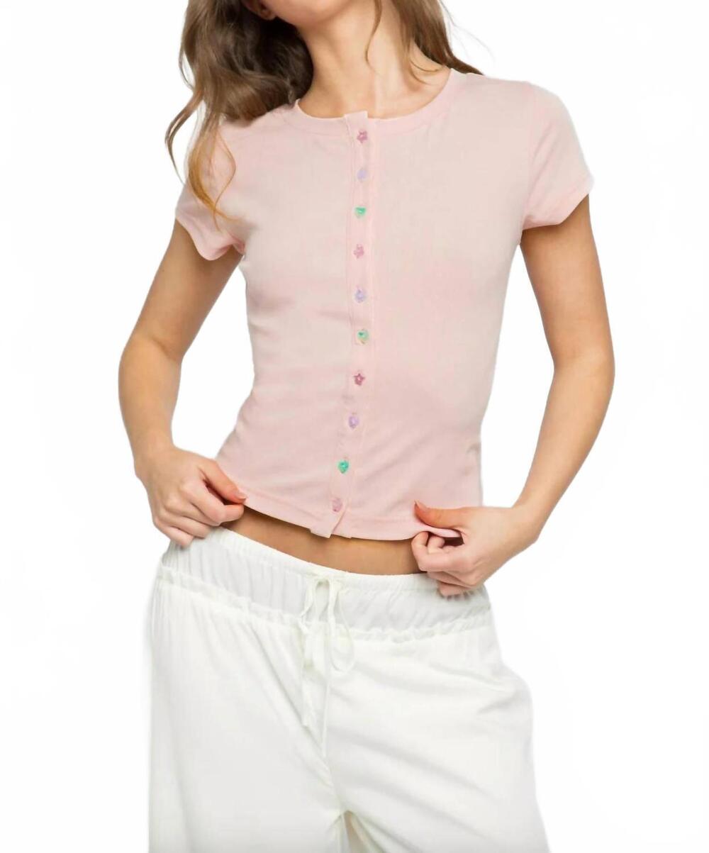 NEW DAISY STREET women's funky button top in blush